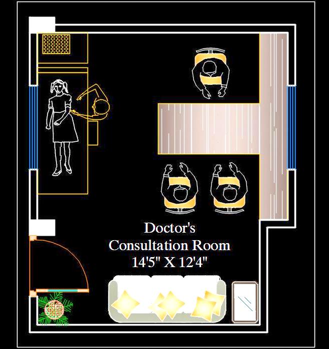 Doctor's OPD Consultation Room Autocad DWG Drawing